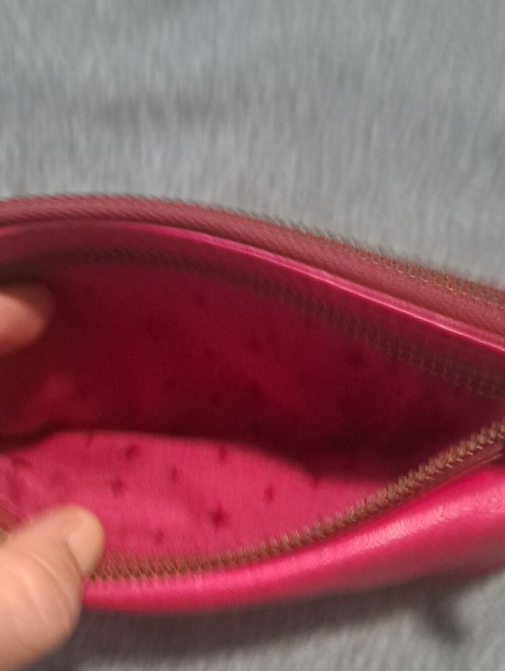 Fossil Hot Pink Leather Zip Card Wallet - Picture 4 of 6